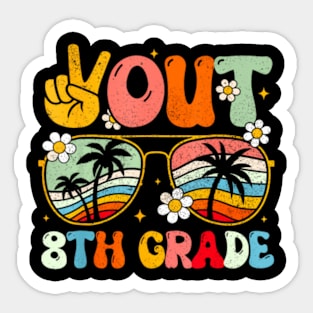 Peace Out 8th Grade Groovy Graduation Last Day Of School Sticker